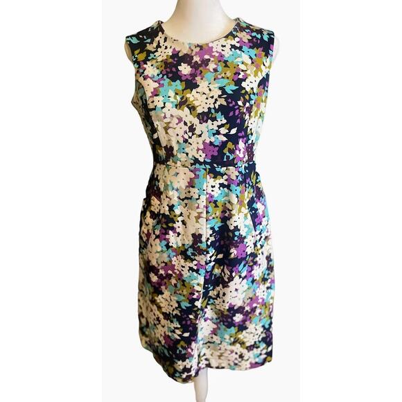Lands' End Floral Print Fitted Stretchy Sleeveless Dress Size 6 - Picture 1 of 5